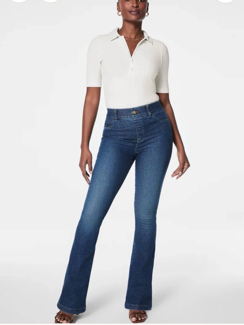 Spanx Flare SPANXshape EveryWear Authentic Blue Jeans (Style #21164Q) Medium